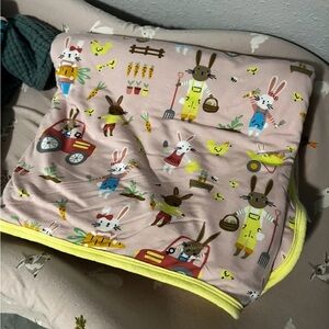 Little Sleepies Pink and Yellow Bunny Cloud Blanket